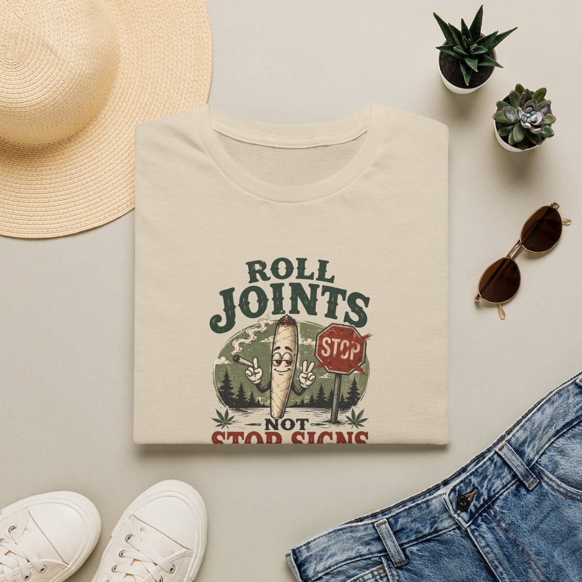 Roll Joints, Not Stop Signs T-Shirt